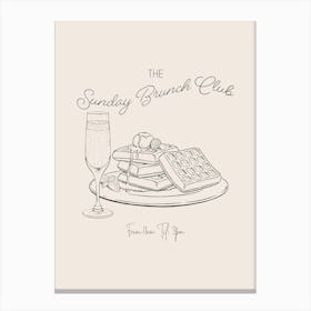 The Sunday Brunch Club - Cream 1 Canvas Print