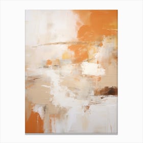 Orange And Brown Abstract Raw Painting 2 Canvas Print