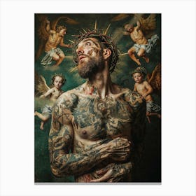Tattooed Christ Canvas Print