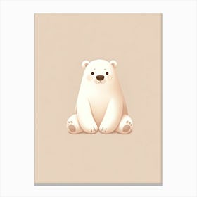 Polar Bear Neutral Pastel Print for Baby Kids Room Canvas Print