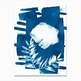 Blue Jellyfish Flower Canvas Print