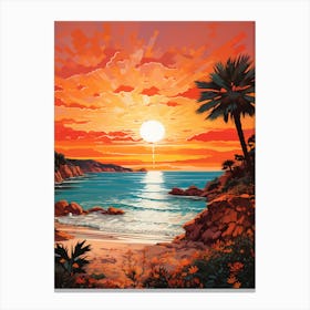 A Painting Of Cala Tarida Ibiza Spain 3 Canvas Print