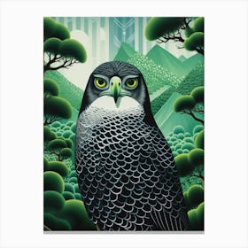 Ohara Koson Inspired Bird Painting Hawk 2 Canvas Print