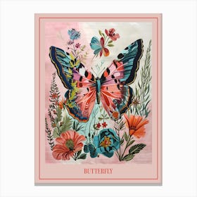 Floral Animal Painting Butterfly 1 Poster Canvas Print