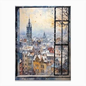 Winter Cityscape Prague Czech Republic 4 Canvas Print
