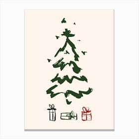 Minimalist Christmas Tree Poster Canvas Print