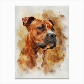 Staffordshire Bull Terrier Acrylic Painting 5 Canvas Print