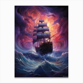 Ship In The Storm 2 Canvas Print
