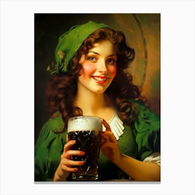 Irish Girl X Saint Patrick Beer Canvas Print