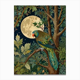 William Morris Parrot At The Moon Canvas Print