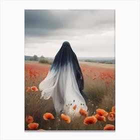 Ghost In The Poppy Fields Painting (20) Canvas Print