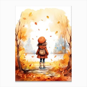 Cute Autumn Fall Scene 41 Canvas Print