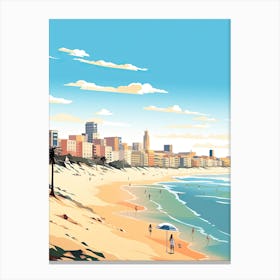 Bondi Beach, Australia, Flat Illustration 4 Canvas Print
