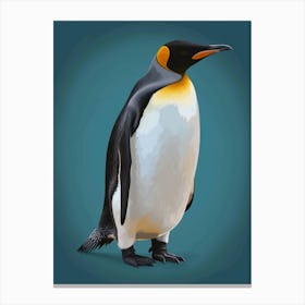 Emperor Penguin Bartolom Island Minimalist Illustration 1 Canvas Print