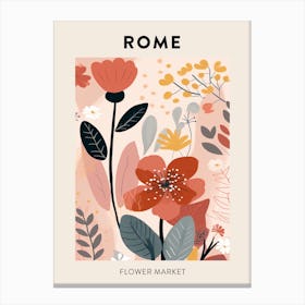 Flower Market Poster Rome Italy Canvas Print