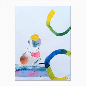 Abstract Colourful Shape Collage Canvas Print