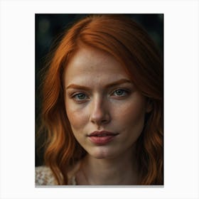 Portrait Of A Woman With Red Hair 2 Canvas Print