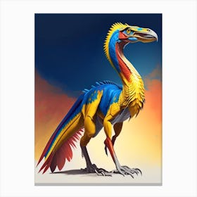 Deinonychus 1 Primary Colours Dinosaur Canvas Print