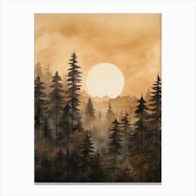 Sunset In The Forest 5 Canvas Print