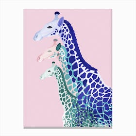 Giraffes in Pink Canvas Print