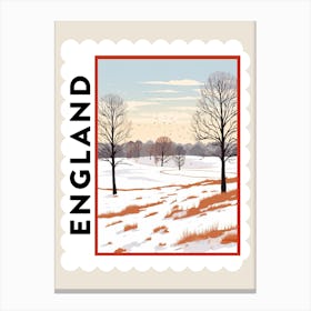 Retro Winter Stamp Poster Richmond England 5 Canvas Print