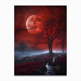 Full Red Moon Canvas Print