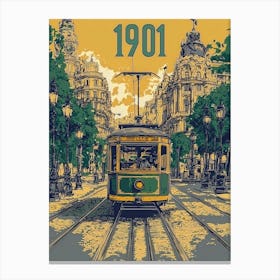 Aihrgdesign A Vintage Travel Poster Of An Electric Tram Glidi 25bf6cc8 D0c6 4d3f 9e12 7cfffa85fc8d 1 Canvas Print