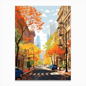 New York In Autumn Fall Travel Art 4 Canvas Print