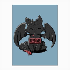 Toothless   Feed Me Canvas Print