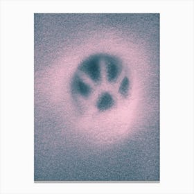 Paw In Pink Snow Canvas Print