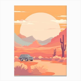 Vintage Car In The Desert 4 Canvas Print