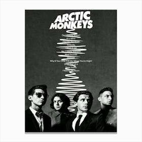 Arctic Monkeys Black And White Vintage Poster Canvas Print