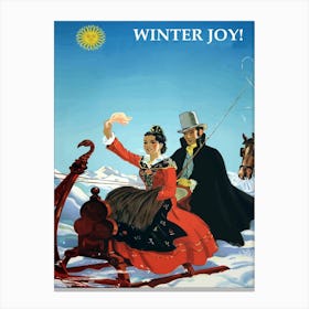 Winter Joy In Switzerland Canvas Print