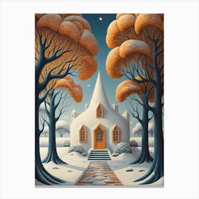 Fantasy Winter Cabin Canvas Print