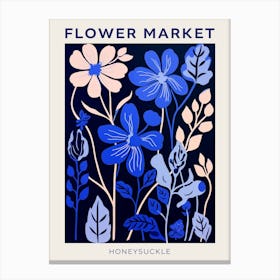 Blue Flower Market Poster Honeysuckle 3 Canvas Print