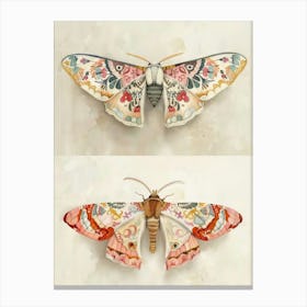 Textile Butterflies William Morris Style 6 Canvas Print