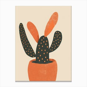 Bunny Ear Cactus Minimalist Abstract Illustration 2 Canvas Print