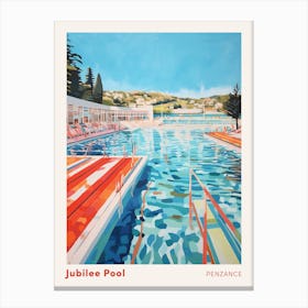 Jubilee Pool Penzance Cornwall Swimming Poster Canvas Print