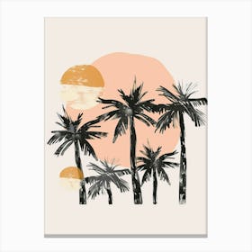 Palm Trees At Sunset 4 Canvas Print