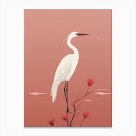 Minimalist Egret 2 Illustration Canvas Print