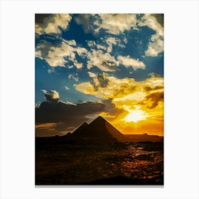 He Great Pyramid Of Giza With Sunset And Dramatic Sky Canvas Print