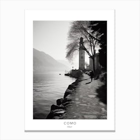 Poster Of Como, Italy, Black And White Analogue Photography 3 Canvas Print