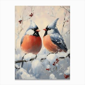 Birds In The Snow Canvas Print