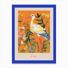 Spring Birds Poster Stork 2 Canvas Print