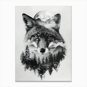 Wolf In The Forest 6 Canvas Print