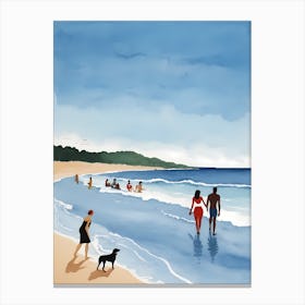 People On The Beach Painting (4) Canvas Print