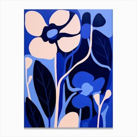 Blue Flower Illustration Calla Lily Canvas Print