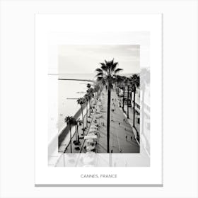 Poster Of Cannes, France, Black And White Old Photo 2 Canvas Print
