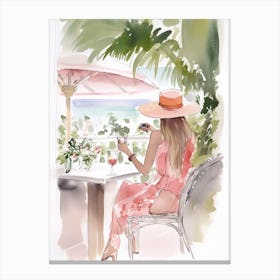 Having A Drink In Capri 3 Canvas Print