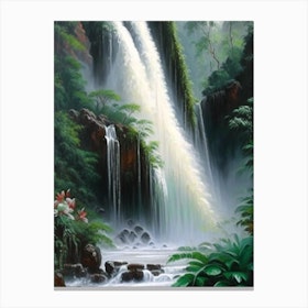Cunca Wulang Waterfall, Indonesia Peaceful Oil Art  (2) Canvas Print